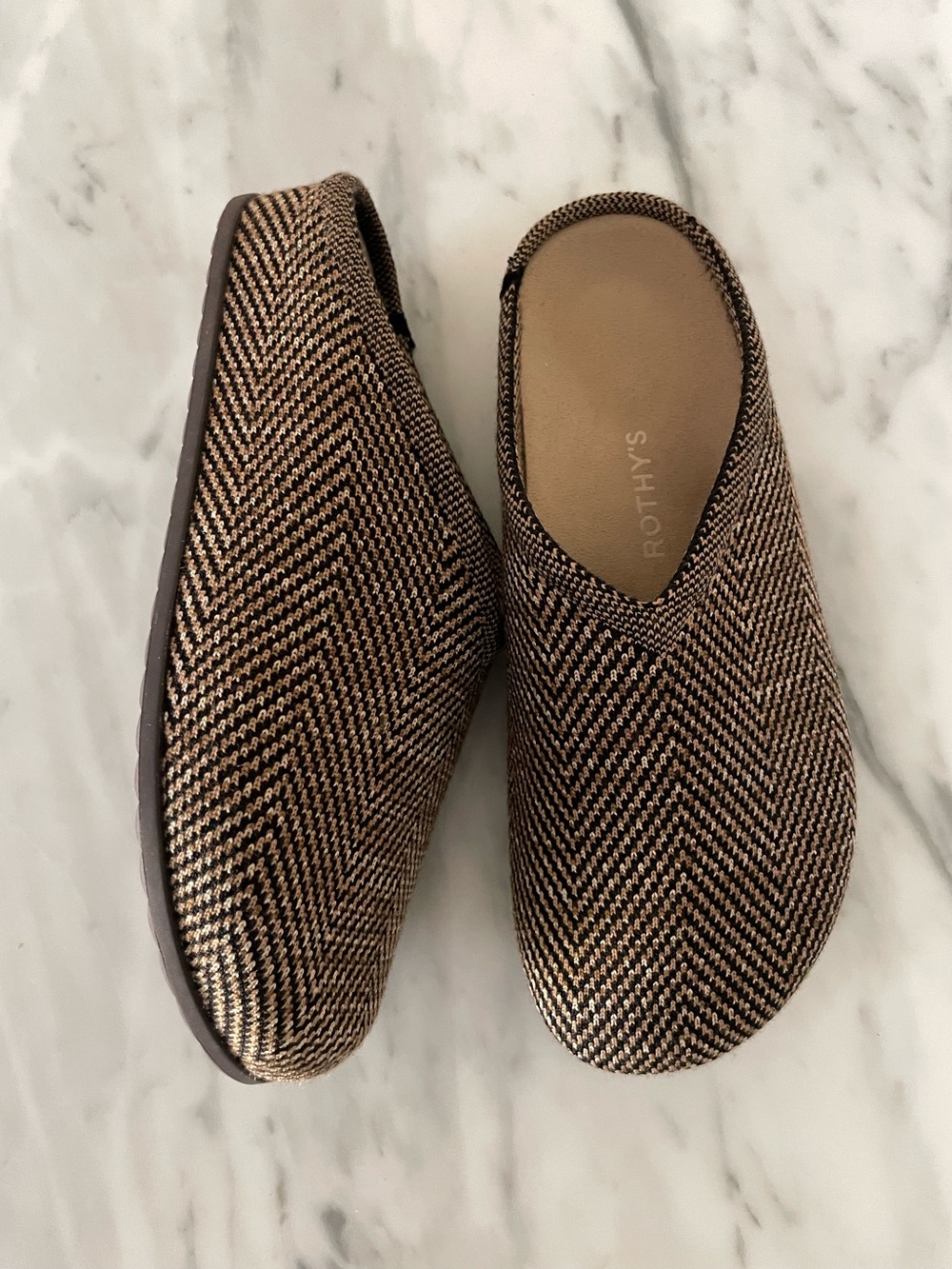 Rothy's The Casual Clog Spice Herringbone Size 10 Rare Brown Hemp - Picture 5 of 9